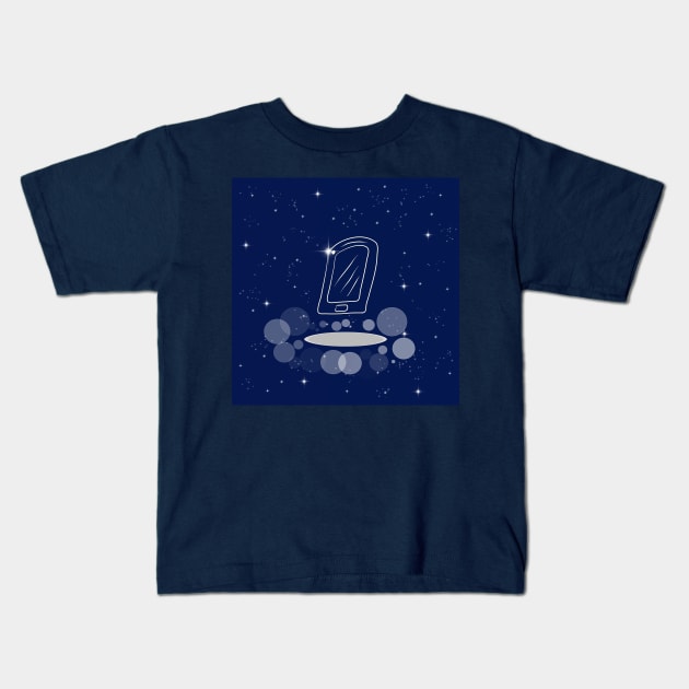 mirror, interior, fitting room, wardrobe, through the looking glass, illustration, shine, stars, beautiful, style, glitter, space, galaxy Kids T-Shirt by grafinya